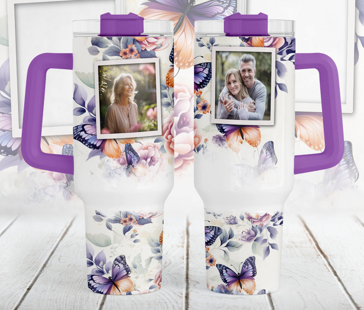 Butterfly with picture Tumbler