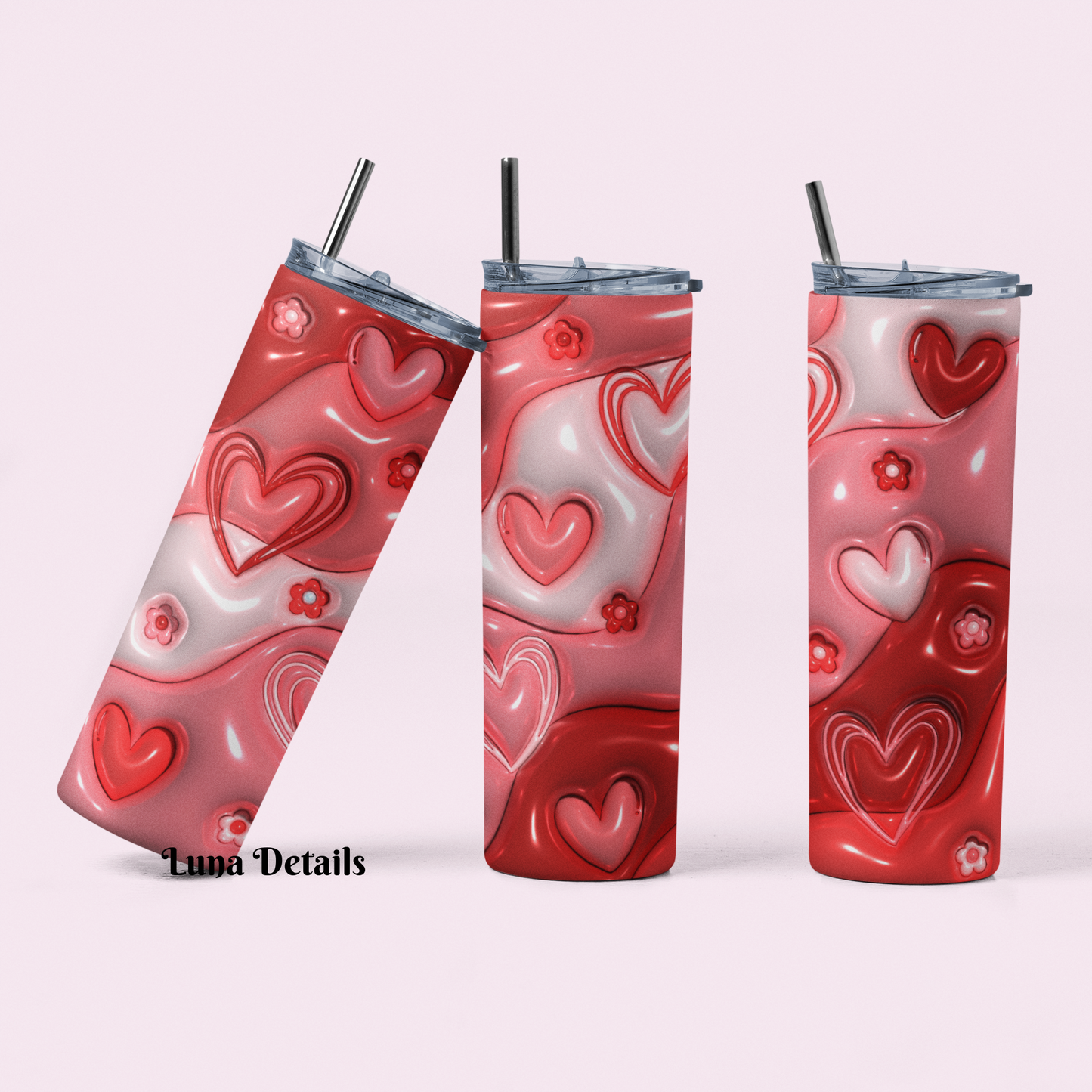 Heart 3D Skinny Tumbler