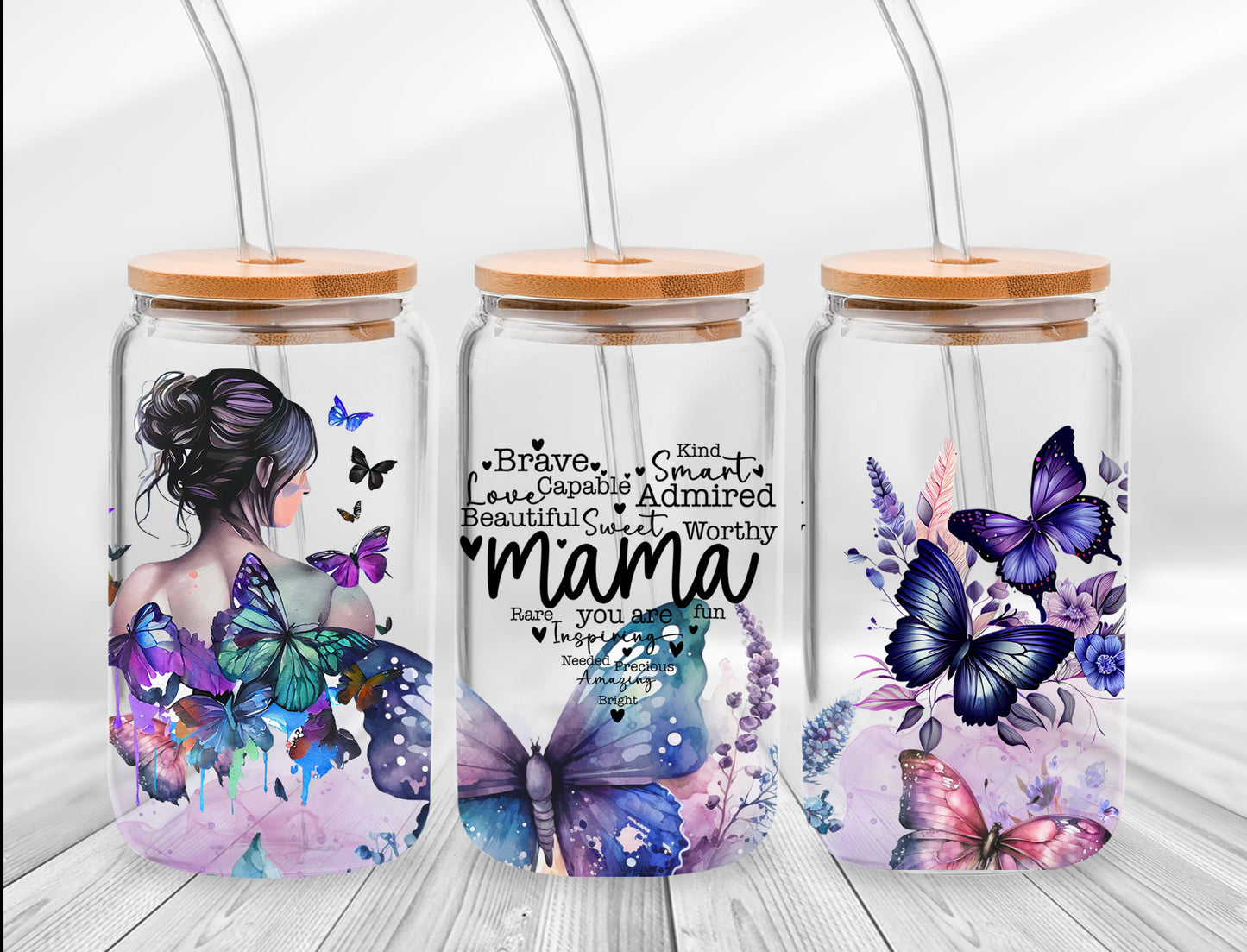 Butterfly Mama Glass Cups