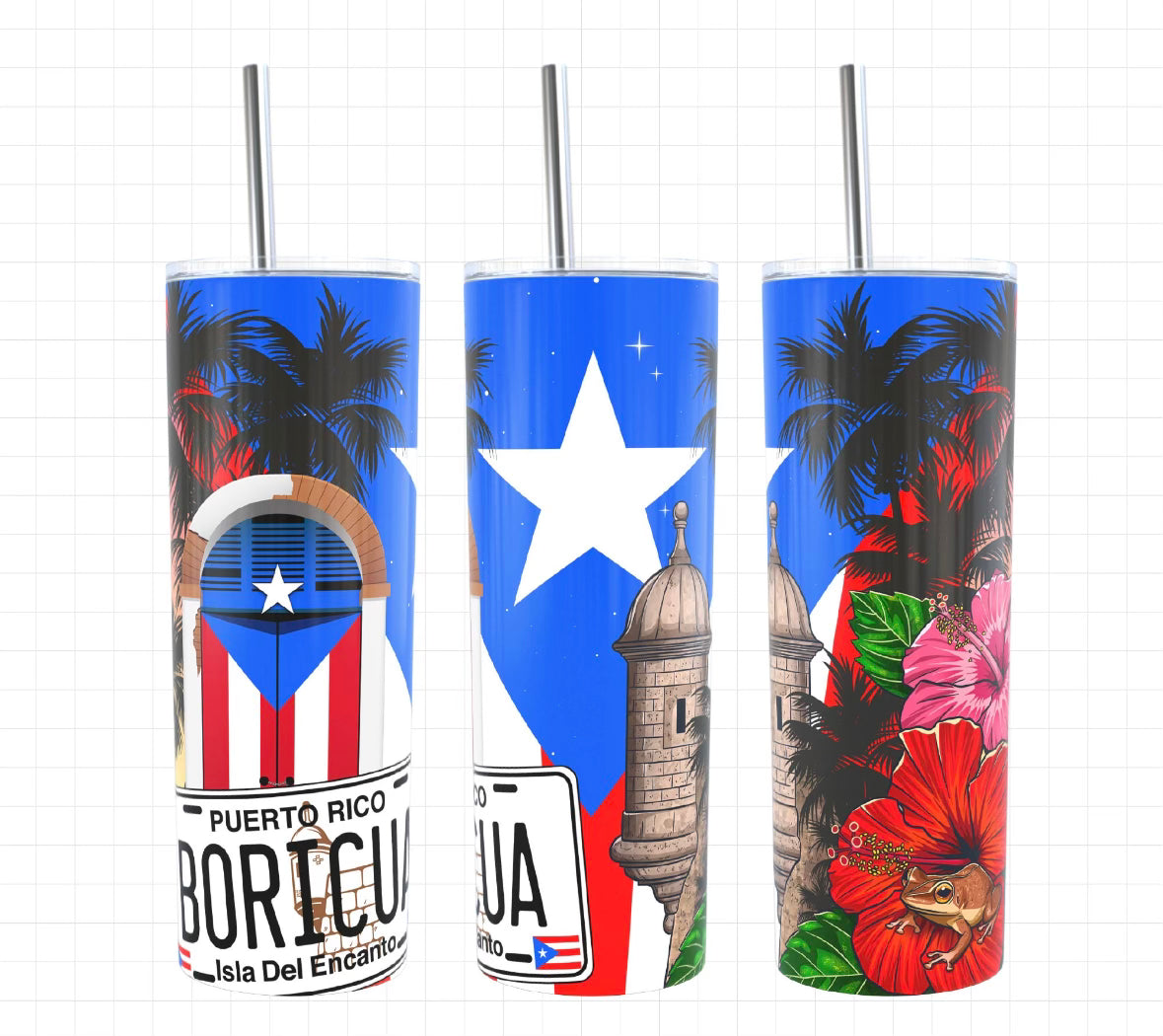 Puerto Rico Skinny Tumbler