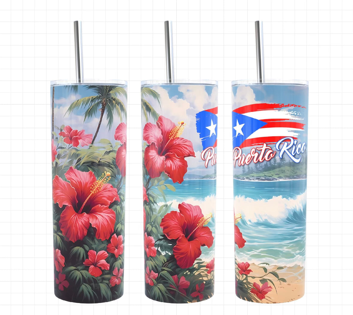 Puerto Rico Skinny Tumbler