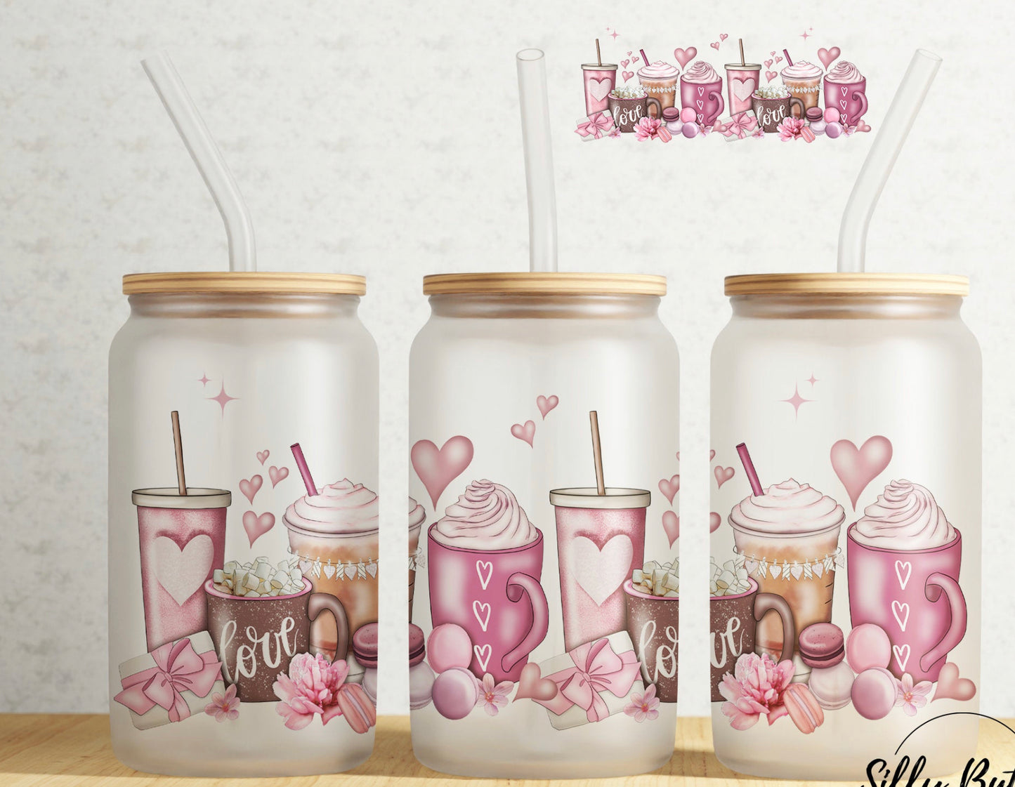 Coffee Love Latte Glass Cups