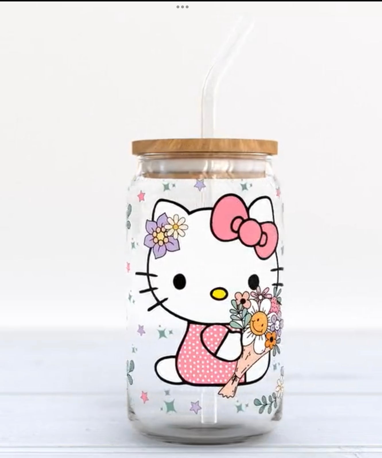 Hello Kitty Flowers Glass Cups