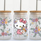 Hello Kitty Flowers Glass Cups